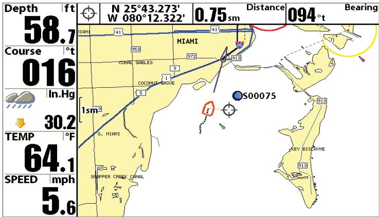 HUMMINBIRD 957C - Visualisation de la cartographie - 1
