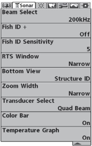 HUMMINBIRD 957C - Le système de menus - 3