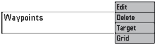HUMMINBIRD 957C - Procedure de visualisation du sous-menu Waypoint [Nom]: - 1