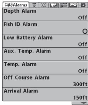 HUMMINBIRD 957C - Le système de menus - 2