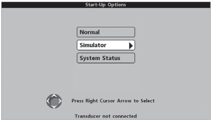 HUMMINBIRD 957C - Menu Options de démarrage - 1