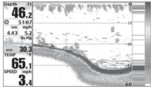 HUMMINBIRD 957C - Fenêtre sonar en temps réel [RTS] - 2