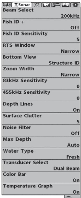 HUMMINBIRD 957C - Le système de menus - 4