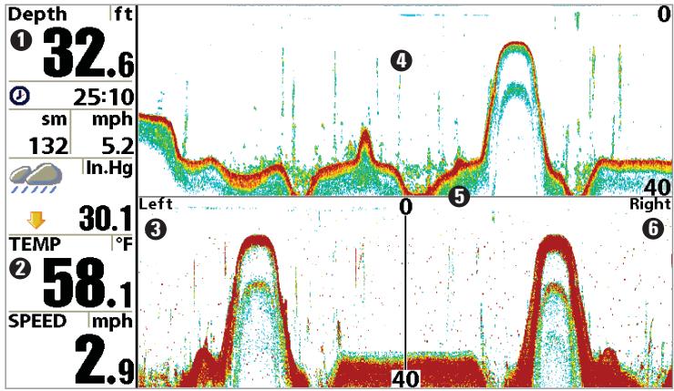 HUMMINBIRD 957C - Mode d'affichage Lateral - 1