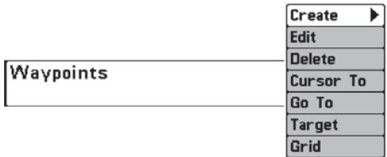 HUMMINBIRD 957C - Procedure de visualisation du sous-menu Points de cheminement : - 1