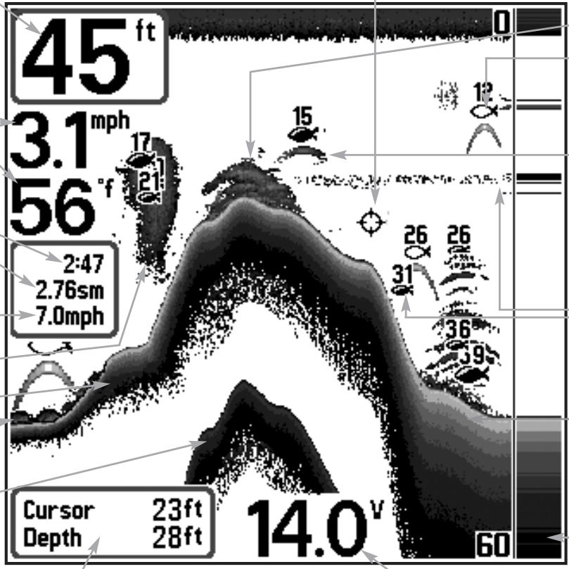 HUMMINBIRD GPS 737 - Représentations à l'écran - 1