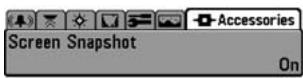 HUMMINBIRD GPS 737 - Onglet Accessoires du menu principal - 1