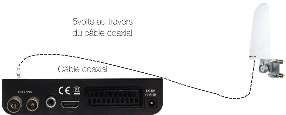 OPTEX HD ORT 8900 - 5.3) Connexion avec une antenne interieure - 1