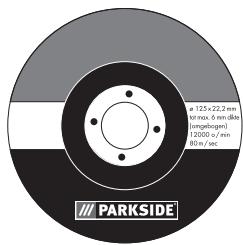 PARKSIDE PWS 125 A1 ANGLE GRINDER - - Doorslijk-/voorbewerkings-schijven - 1