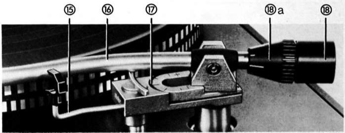 TELEFUNKEN S 600 HIFI - Balancement du bras de pick-up et réglage de la force d'appui - 1