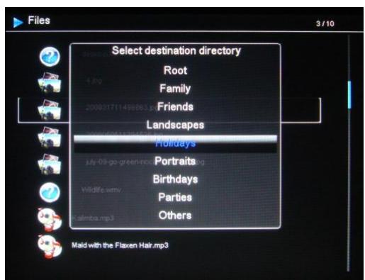 TELEFUNKEN DPF 9324 8,  DPF 7904,  DPF 9324,  DPF7903,  DPF9323 - Copie de photos vers la mémoire interne - 2