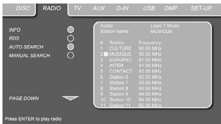 HARMAN KARDON DL 632EX - Menu Radio - 1