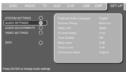 HARMAN KARDON DL 632EX - Réglages Audio - 1