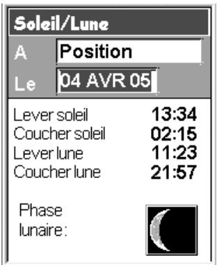 MAGELLAN EXPLORIST 210 - Acceder à la fonction Soleil/Lune - 1