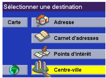 MAGELLAN ROADMATE 300 - Sélectionner une destination à l'aide de "centre ville - 1