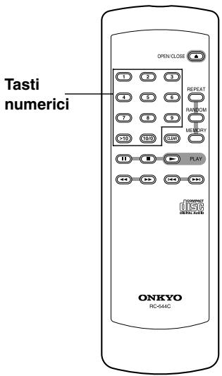 ONKYO C-1VL - Selezione dei brani mediante il numero - 1