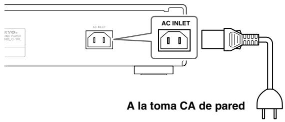 ONKYO C-1VL - Conexión del cable de alimentación suministrado - 1