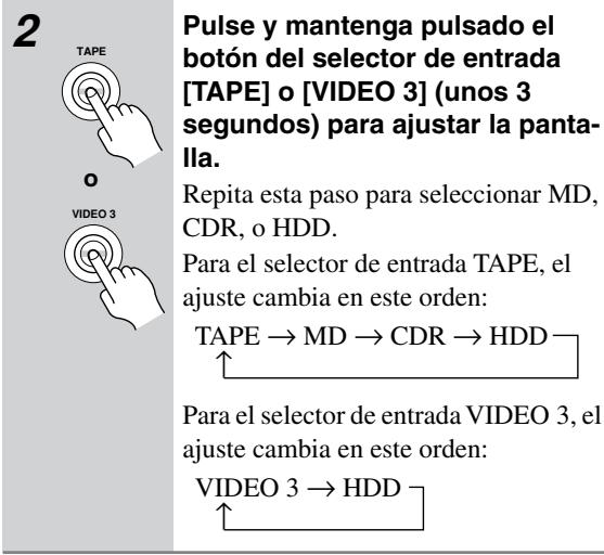 ONKYO HT-SR600 - Cambiar la visualización de entrada - 3