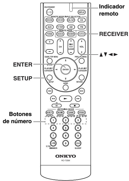 ONKYO HTP-370 - Procedimientos comunes en el menu de configuración - 1