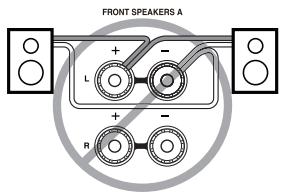 ONKYO HTP-370 - Précautions lors de la connexion des enceintes - 3