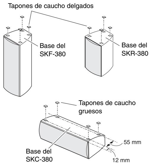 ONKYO HT-S3300 - Utilizar los tapones de caucho para una plataforma más estable - 1