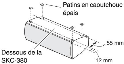 ONKYO HT-S3300 - Utilisation des patins en caoutchouc pour une assise plus stable - 2