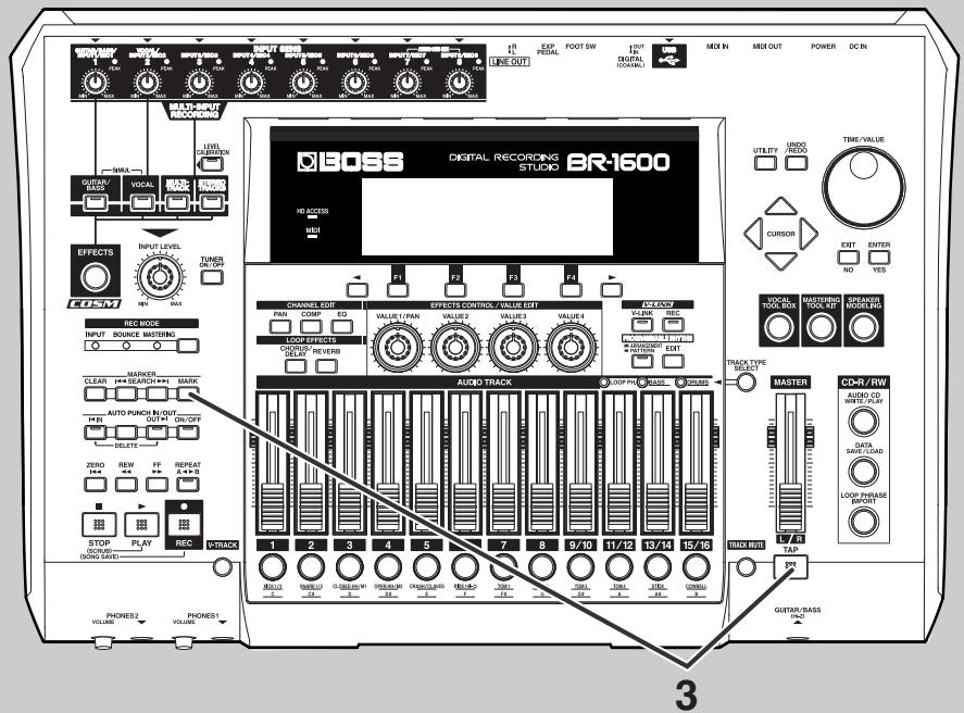 BOSS BR-1600 CD - Diviser une plage avec des marqueurs (CD Track Marker) - 1