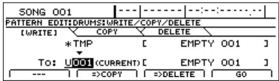 BOSS BR-1600 CD - Pour sauvégarder le motif enregistré, appuyez sur [F4] (WRITE/COPY/DEL). - 1