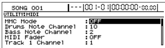 BOSS BR-1600 CD - Activation/coupure de la fonction 'MIDI Fader' - 2