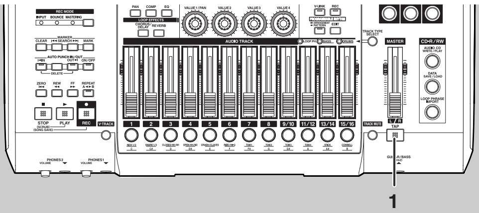 BOSS BR-1600 CD - Régler le tempo avec [TAP] - 1