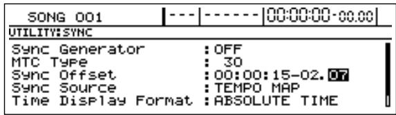 BOSS BR-1600 CD - Réglage d'un décalage pour la synchro (Sync Offset) - 3