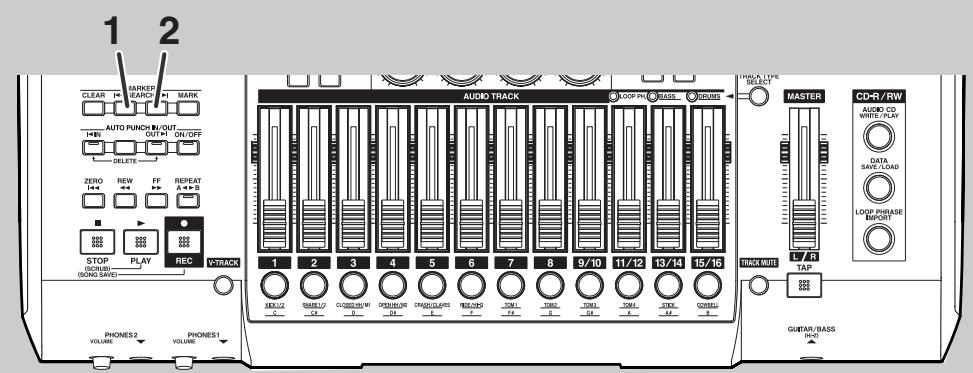 BOSS BR-1600 CD - Utiliser des marqueurs (Marker) - 1