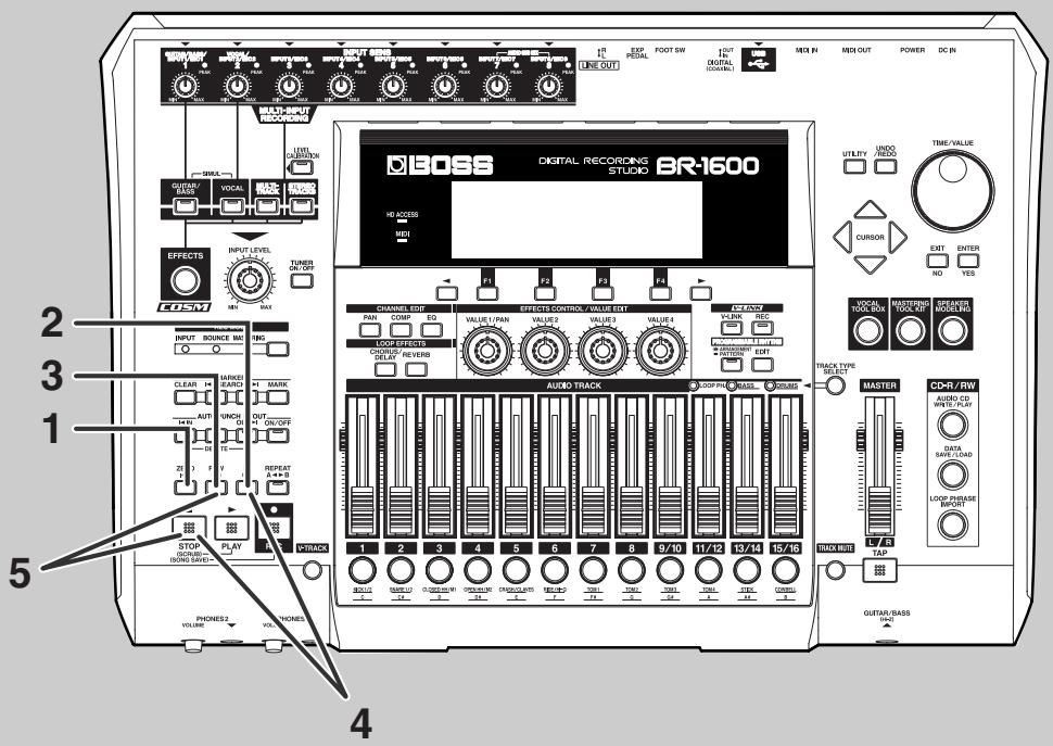 BOSS BR-1600 CD - Utiliser les boutons de transport - 1