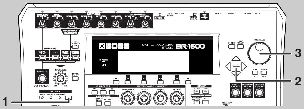 BOSS BR-1600 CD - Selectionner le Mastering Tool Kit - 1