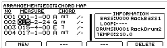 BOSS BR-1600 CD - Modifier ou déplacer des accords - 1