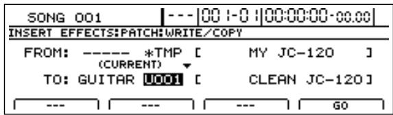 BOSS BR-1600 CD - Appuyez sur [F4] (WRITE/COPY). - 1