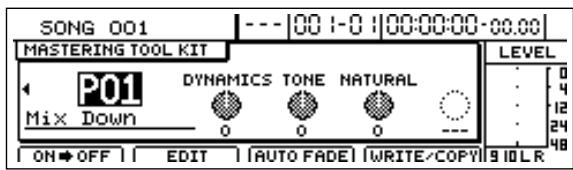 BOSS BR-1600 CD - Régler les effets 'Mastering Tool Kit' et le volume - 1