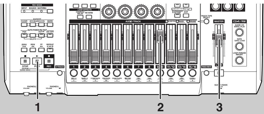 BOSS BR-1600 CD - Réglage du volume de masterisation - 1