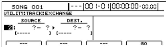 BOSS BR-1600 CD - Si vous voulez échanger des données audio entre d'autres pistes avec les mêmes réglages, amenez le curseur à la position illustrée ci-dessous et tournez la molette TIME/VALUE. - 1