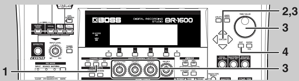 BOSS BR-1600 CD - Eliminer les variations de volume (compresseur) - 1