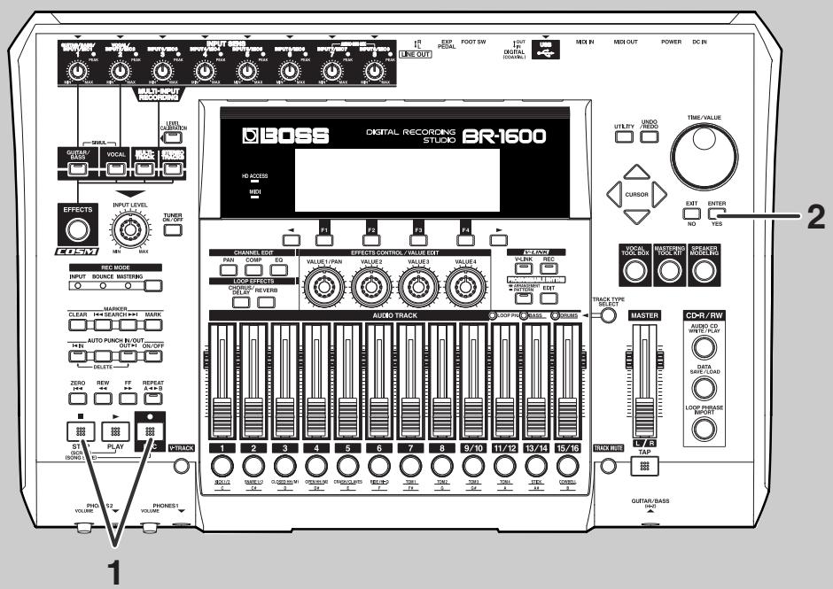 BOSS BR-1600 CD - Sauvegarder votre morceau (Song Save) - 1