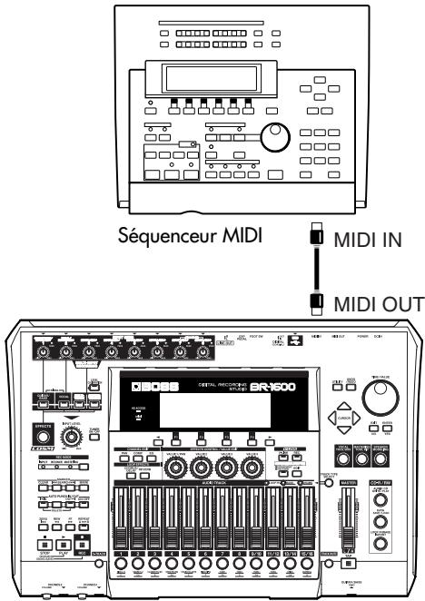 BOSS BR-1600 CD - Synchronisation d'un séquenceur MIDI avec des signaux MTC - 1