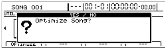 BOSS BR-1600 CD - Amenez le curseur sur OPTIMIZE et appuyez sur [ENTER/YES]. - 1
