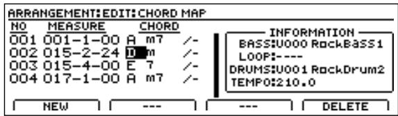 BOSS BR-1600 CD - Modifier ou déplacer des accords - 2