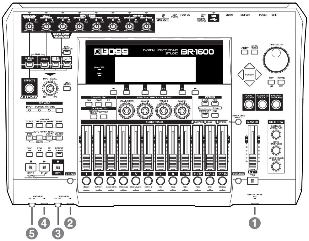 BOSS BR-1600 CD - Panneau avant - 1