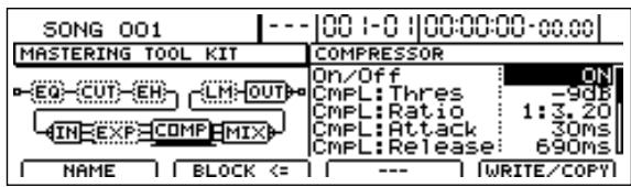 BOSS BR-1600 CD - Modifier les réglages du Mastering Tool Kit (Edit) - 2