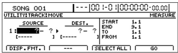 BOSS BR-1600 CD - Exemple 1: Déplacer des données au sein d'une piste - 6