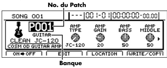 BOSS BR-1600 CD - Changer la sonorité des effets d'insertion avec les commandes VALUE - 2