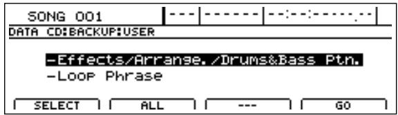 BOSS BR-1600 CD - Archiver des données utiliser (User Backup) - 3