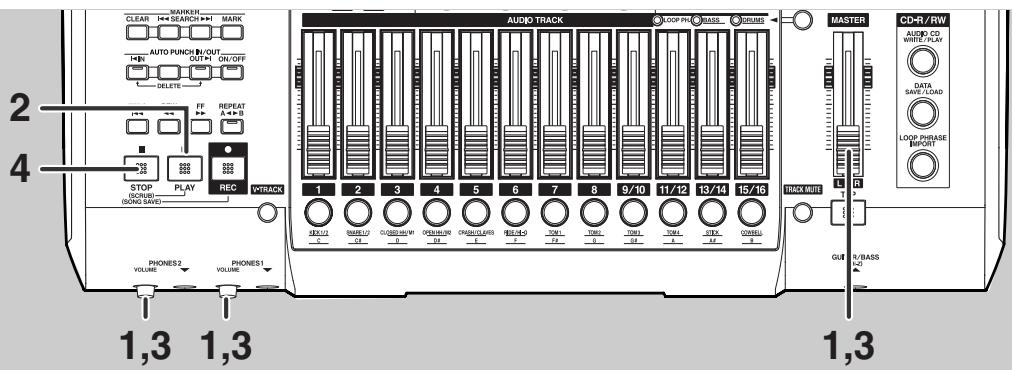 BOSS BR-1600 CD - Reproduction et arrêt - 1